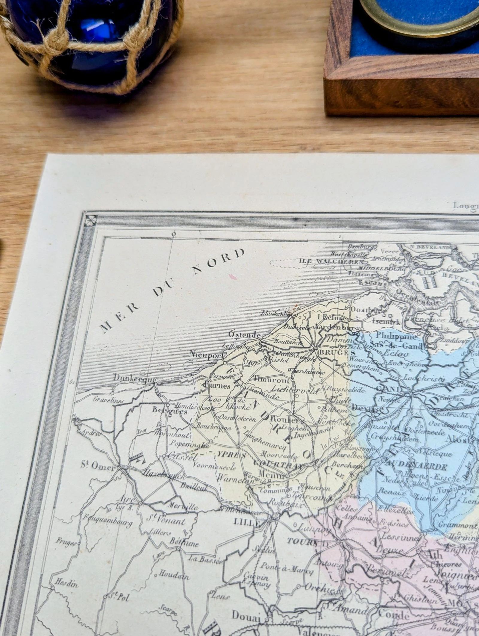 A Bélgica, mapa antigo, impresso em 1852. Autêntico. – photo 8
